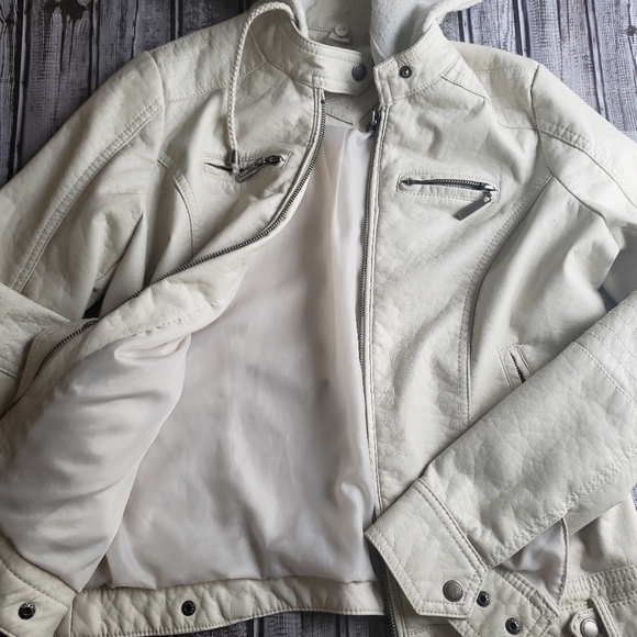 Jcpenny White Leather Jacket - Picture 2 of 7